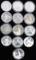 $1 US COMMEMORATIVE SILVER DOLLAR COIN LOT OF 13