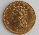 1837 $2.50 CLASSIC HEAD GOLD COIN AU DETAILS