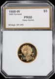 1988 W OLYMPICS $5 MS PR68 GOLD PROOF COIN