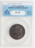 1787 COPPER CONNECTICUT DRAPED BUST VF 20
