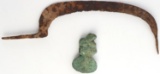 ANCIENT LURISTN BRONZE AXE AND VAMPIRE SICKLE
