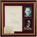 WWII GERMAN HITLER SIGNED PROMOTION DOCUMENTS