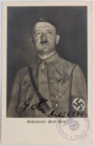 WWII GERMAN FUHRER ADOLF HITLER SIGNED POSTCARD