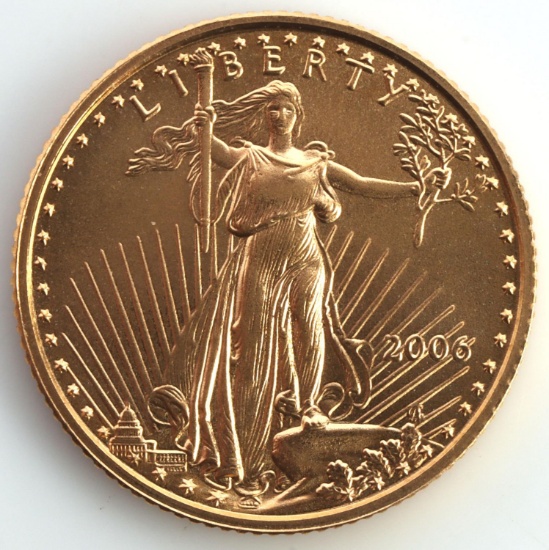 2006 GOLD 1/10 OZ AMERICAN EAGLE COIN BU