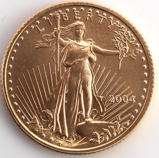2004 GOLD 1/10 OZ AMERICAN EAGLE COIN BU
