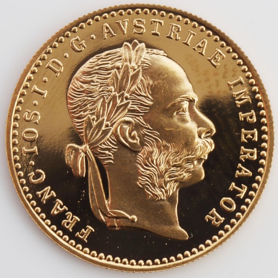 1915 GOLD AUSTRIA 1 DUCAT PROOF RESTRIKE COIN