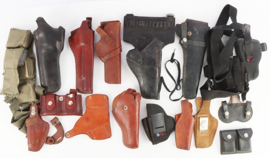 VARIETY LOT OF PISTOL AND REVOLVER HOLSTERS