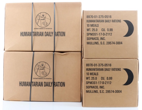 40 UNITED STATES HUMANITARIAN DAILY RATIONS MRE