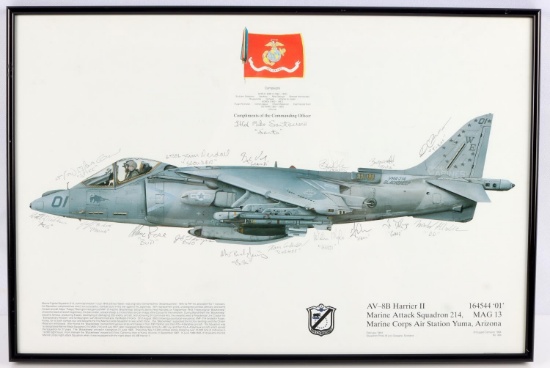 CREW SIGNED PILOT MARINE ATTACK SQUAD 214