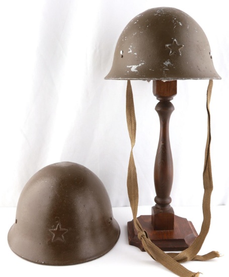 WWII JAPANESE ARMY STEEL HELMETS W/ LINERS