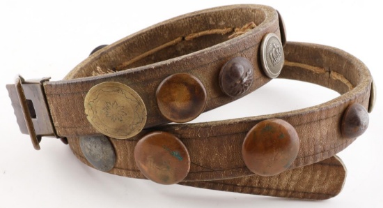 WWI GERMAN ARMY HATE BELT WITH 18 SOLDIER BUTTONS
