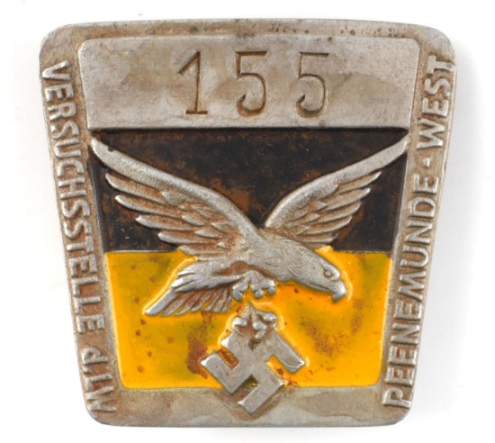 WWII PEENEMUNDE WEST V 2 FACTORY EMPLOYEE BADGE