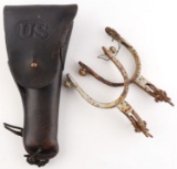 WWI SEARS 1917 US ARMY COLT 45 HOLSTER AND SPURS