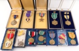 13 WWII BOXES MEDAL LOR SILVER STAR PURPLE HEART