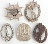 5 WWII GERMAN REICH SPANISH CROSS & ARMY BADGE LOT