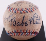 BABE RUTH LOU GEHRIG & COMBS SIGNED BALL W/ COA