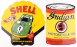INDIAN MOTORCYLCE AND SHELL HOT WHEELS SIGNS