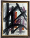FRANZ KLINE MODERN ABSTRACT OIL PAINTING ON BOARD