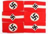 6 WWII GERMAN HITLER YOUTH NSDAP ARMBANDS