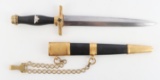 WWII GERMAN POSTAL OFFICIALS DAGGER WITH SCABBARD