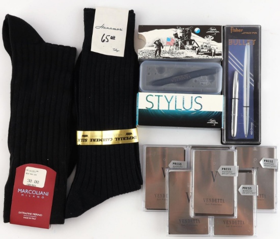 LUXURY MENS SET CHASHMERE SOCKS FISHER SPACE PENS
