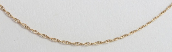 10K YELLOW GOLD THIN ROPE CHAIN NECKLACE 18 INCH