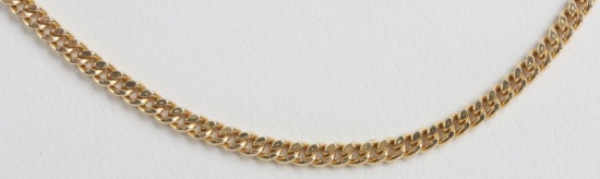 10K YELLOW GOLD THIN CURB LINK CHAIN 18 INCH