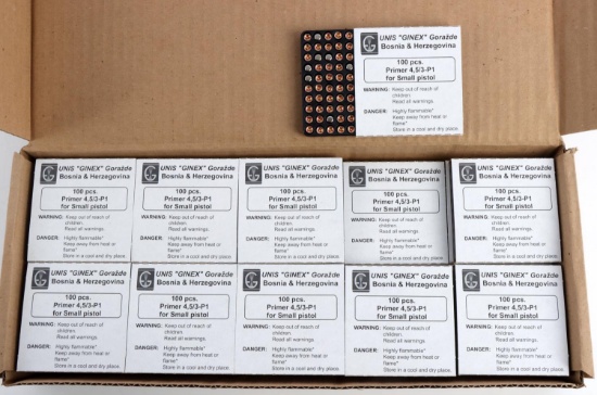 NEW 5000 BULK UNIS GINEX SMALL PISTOL PRIMERS