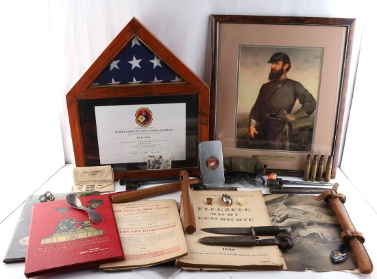 MISCELLANEOUS LOT OF US & GERMAN MILITARY ITEMS