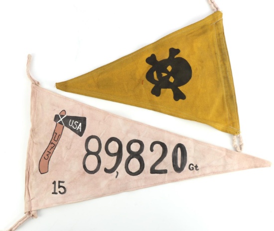 WWII GERMAN REICH 2 U-BOAT KRIEGSMARINE PENNANTS