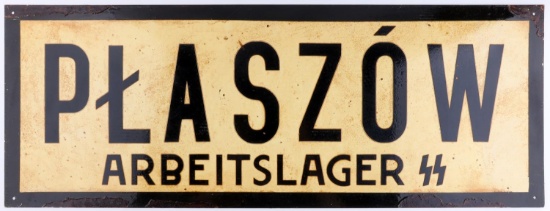 WWII GERMAN REICH PLASZOW CONCENTRATION CAMP SIGN