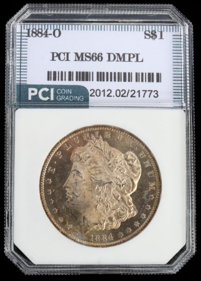 1884-O MORGAN DOLLAR MS66 DMPL GRADED SILVER COIN
