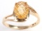 10K YELLOW GOLD CITRINE PINEAPPLE CUT RING SIZE 8