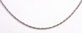 14K WHITE GOLD THIN ROPE CHAIN 18 INCH NECKLACE