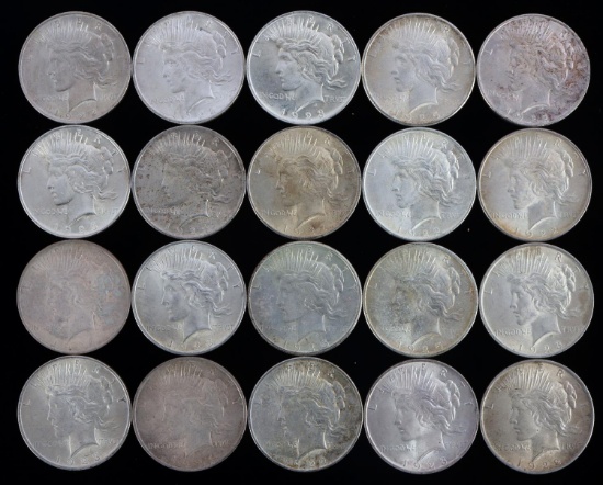 20 MIX DATE UNCIRCULATED PEACE DOLLAR COIN LOT