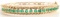 14 KT GOLD 1 TCW EMERALD HINGED BANGLE BRACELET