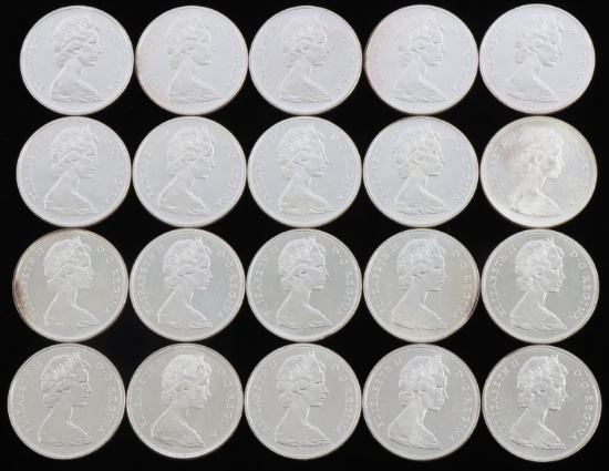 20 1965 CANADA SILVER DOLLAR COIN LOT UNCIRCULATED