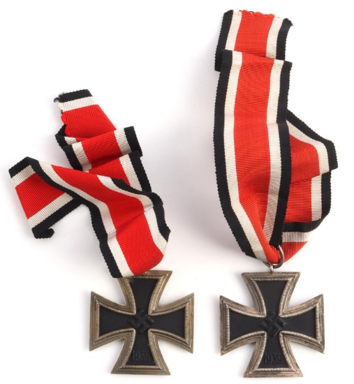 2 WWII GERMAN REICH IRON CROSS 2ND CLASS W RIBBON