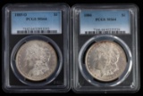 1885 O & 1886 MORGAN DOLLAR GRADE MS SILVER COINS