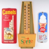 DAIRY QUEEN SIGN CAMELS SPRITE THERMOMETER LOT