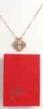 14KT GOLD AND DIAMOND JERUSALEM CROSS