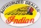 INDIAN MOTORCYCLE AUTHORIZED DEALER ENAMELED SIGN