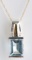TWO TONE GOLD STERLING AQUAMARINE NECKLACE