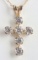 10KT YELLOW GOLD ROPE CHAIN AND CROSS PENDANT
