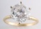 14K YELLOW GOLD TRAVEL RING SOLITAIRE 6 PRONG