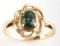 GREEN CHRYSOBERYL .45CT 14K YELLOW GOLD RING