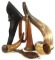 INDIAN WARS LOT BUGLE SA HOLSTER POWDER HORN LOT
