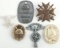 LOT OF 6 WWII GERMAN THIRD REICH SS WAFFEN BADGES