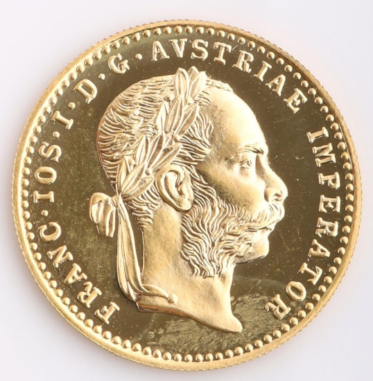 1915 AUSTRIA 1 DUCAT GOLD RESTRIKE PROOF COIN
