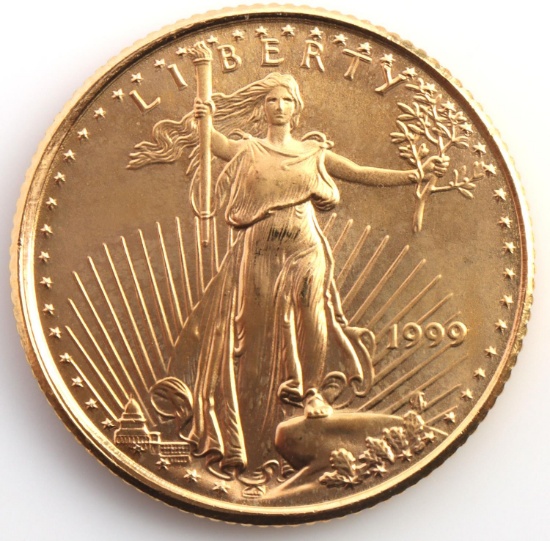 1/10TH OZ GOLD AMERICAN EAGLE BU COIN 1999